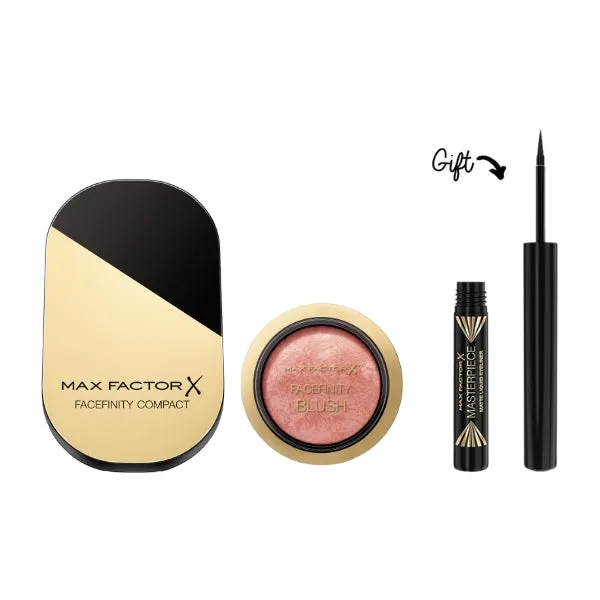 Facefinity Compact Foundation   Crme Puff Blush   FREE Eyeliner