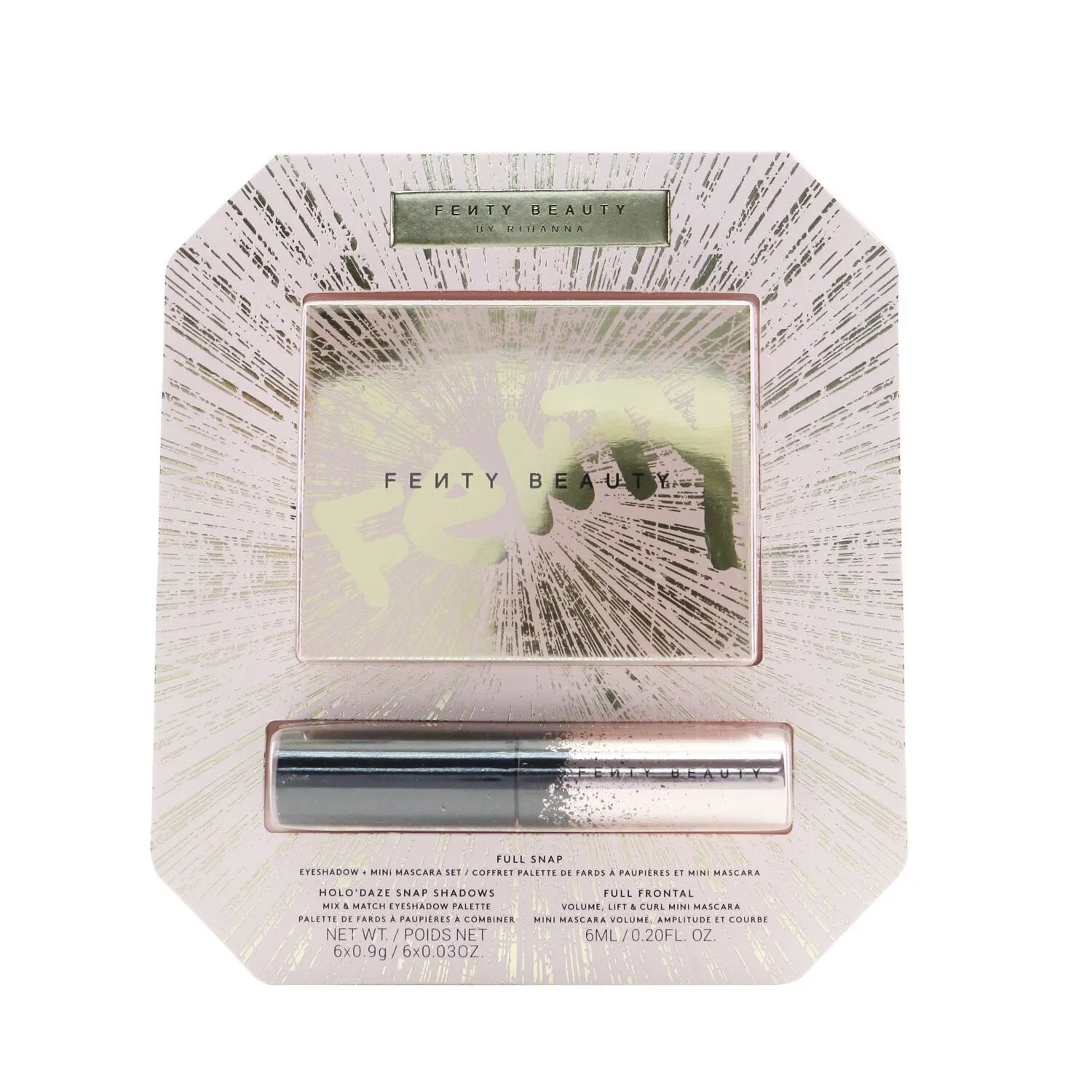 Fenty Beauty by Rihanna Full Snap Eyeshadow Palette   Mini Mascara Set (Holo' Daze Edition) (1x Eyeshadow Palette. 1x Mini Mascara)  2pcs