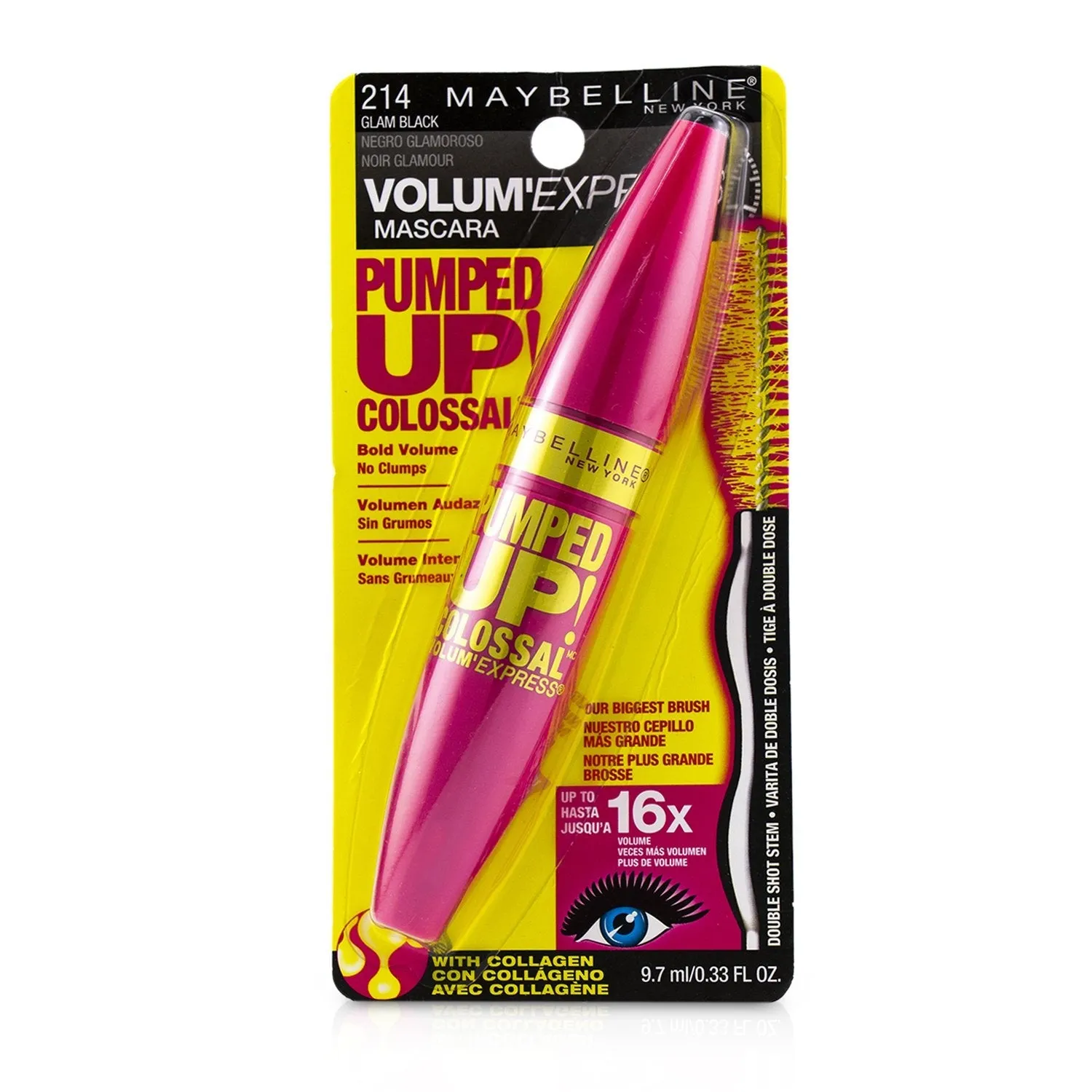 Maybelline Volum' Express Pumped Up Colossal Mascara - # 213 Classic Black  9.7ml/0.33oz